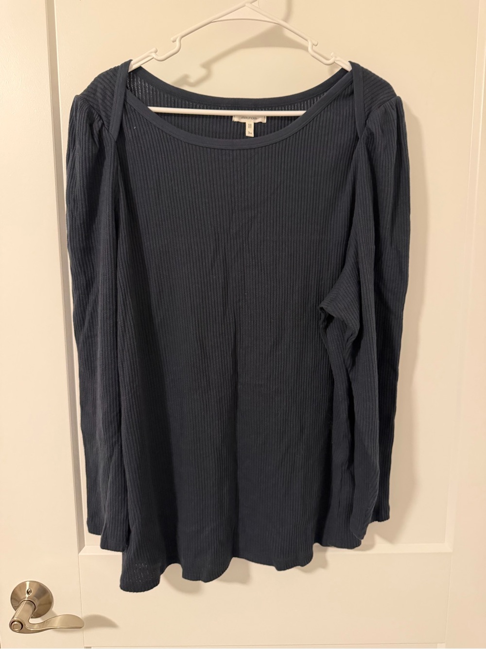 Maurices Navy Ribbed Long Sleeve Tee